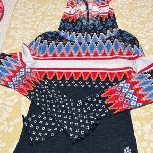 Colorful Patterned Knit Sweater